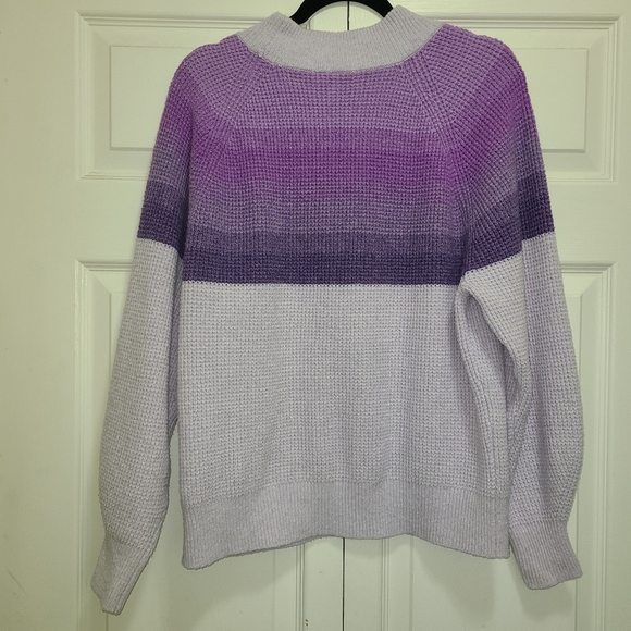 Purple Waffle knit Stripe sweater GAP factory size large - Picture 9 of 10